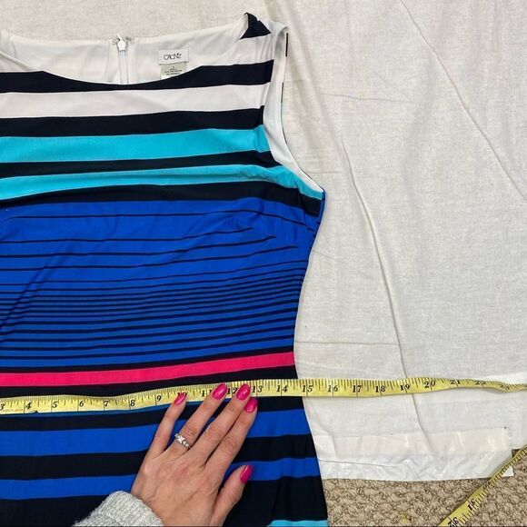 Cache Brand Midi Length Sleeveless‎ High Neck Striped Dress Size Small - Picture 10 of 11